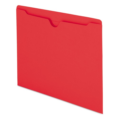 File Jackets & Sleeves | Smead 75509 Straight Tab Colored File Jackets with Reinforced Double-Ply Tab - Letter, Red (100/Box) image number 0