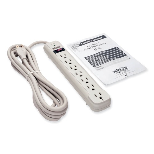 Surge Protectors | Tripp Lite TLP712 7 Outlets 12 ft. Cord 1080 Joules Protect It Surge Protector - Light Gray image number 0
