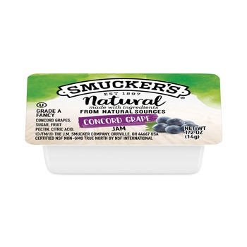 FACILITY MAINTENANCE SUPPLIES | Smucker's 5150008202 Smuckers 0.5 oz Container Natural Jam - Concord Grape (200/Carton)