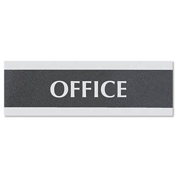 Headline Sign 4762 Century Series 9 in. x 3 in. Office Sign - Black/Silver