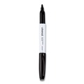 Washable Markers | Universal UNV43671 Fine Bullet Tip Pen Style Dry Erase Marker - Black (1-Dozen) image number 3