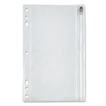 Oxford 68599 9-1/2 in. x 6 in. Zippered Ring Binder Pocket - Clear