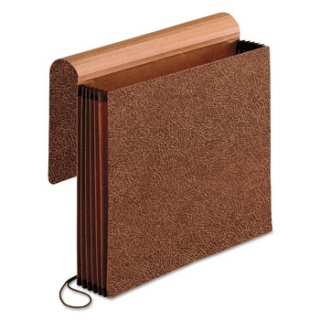 Pendaflex 060545 5.25 in. Expansion 1 Section Letter Size Elastic Cord Closure Premium Reinforced Expanding Wallet - Red Fiber