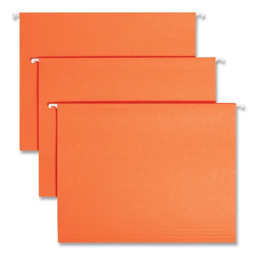 File Folders | Smead 64065 Colored Hanging File Folders, Letter Size, 1/5-Cut Tab, Orange, 25/box image number 0