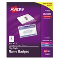 Label & Badge Holders | Avery 74461 3.5 in. x 2.25 in. Top Load Clip-Style Badge Holder with Laser/Inkjet Insert - White (100/Box) image number 0
