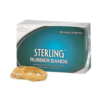 TAPES AND ADHESIVES | Alliance 24645 1 lbs. Box Size 64 0.03 in. Gauge Sterling Rubber Bands - Crepe (1-Box)
