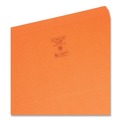 File Folders | Smead 17510 0.75 in. Expansion Straight Tabs Legal Size Reinforced Top Tab Colored File Folders - Orange (100/Box) image number 2