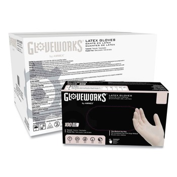 Ammex TLF48100 4 mil Powder-Free Latex Disposable Gloves - X-Large, Ivory (1000/Carton)