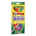 Pencils | Crayola 684412 3.3 mm 2B Erasable Color Pencil Set - Assorted Lead and Barrel Colors (12/Box) image number 1