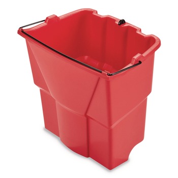 Rubbermaid Commercial 2064907 WaveBrake 2.0 18 Quart Plastic Dirty Water Bucket - Red