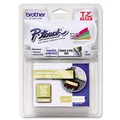 Labels | Brother P-Touch TZEMQ835 0.47 in. x 16.4 ft. Standard Adhesive Laminated Labeling Tape - White/Satin Gold image number 0