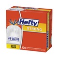 Trash Bags | Hefty E84574 23.75 in. x 27 in. 13 Gallon Strong Tall Kitchen Drawstring Bags - White (90/Box) image number 1
