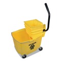 Mop Buckets | Impact 12-32 oz. Yellow Mop Bucket with Side-Press Squeeze Wrnger/Plastic Combo image number 1