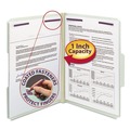 File Folders | Smead 14931 1 in. Expansion Recycled Pressboard Folders with 2 SafeSHIELD Fasteners - Letter Size/Gray-Green (25/Box) image number 3