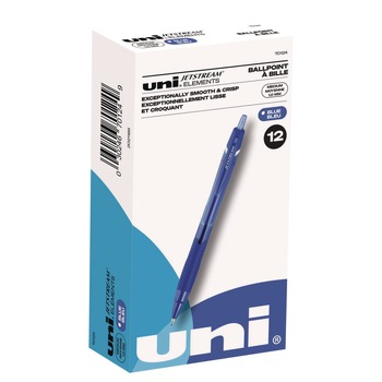 uni-ball 70124 Jetstream Elements 1 mm Retractable Hybrid Gel Pen - Blue Ink/Blue Barrel/Medium (1-Dozen)