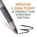 Pens | BIC GSFG11 BLK Round Stic Grip Xtra Comfort Fine 0.8 mm. Stick Ballpoint Pen - Black Ink/Gray/Black Barrel (1-Dozen) image number 1