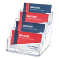 Desktop Organizers | Deflecto 70841 3.94 in. x 3.5 in. x 3.75 in. Plastic 4-Pocket Business Card Holder - Clear image number 3