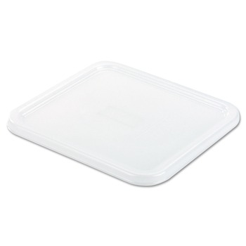 Rubbermaid Commercial FG650900WHT SpaceSaver 8.8 in. x 8.75 in. Square Plastic Container Lids - White