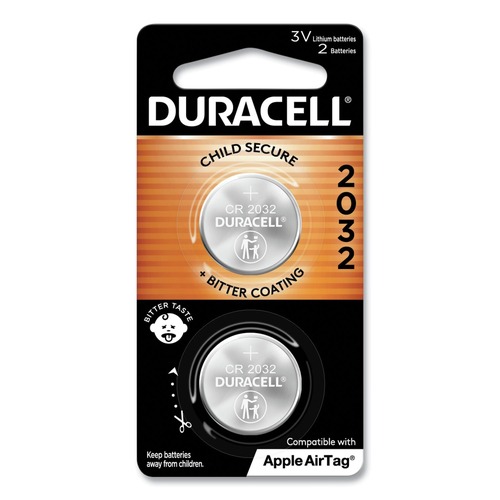 Batteries | Duracell DL2032B2PK 2032 Lithium Coin Batteries with Bitterant (2/Pack) image number 0
