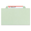 File Folders | Smead 19076 Six SafeSHIELD Fasteners 2/5-Cut Tabs 2 Dividers Legal Size Pressboard Classification Folders - Gray-Green (10/Box) image number 2
