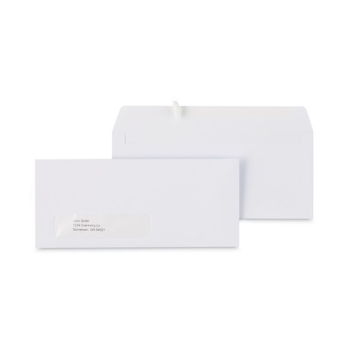 Envelopes & Mailers | Universal UNV36322 4.13 in. x 9.5 in. #10 Commercial Flap Gummed Window Envelope - White (250/Box) image number 0