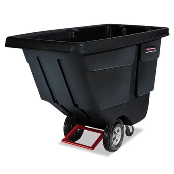 TRASH WASTE BINS | Rubbermaid Commercial FG131400BLA Rotomolded Plastic Rectangular 850 lbs. Capacity Tilt Truck - Black