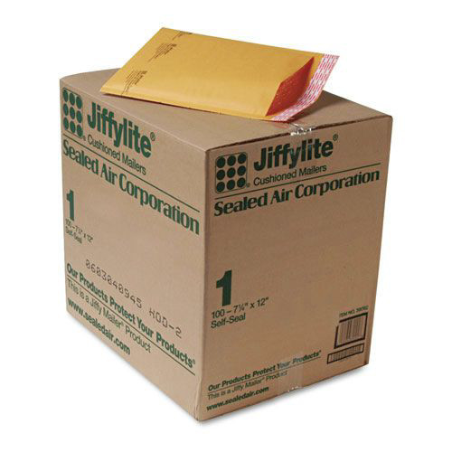 Envelopes & Mailers | Sealed Air 39092 Jiffylite 7.25 in. x 12 in. No. 1 Barrier Bubble Air Cell Cushion Self-Seal Bubble Mailer - Brown Kraft (100/Carton) image number 0