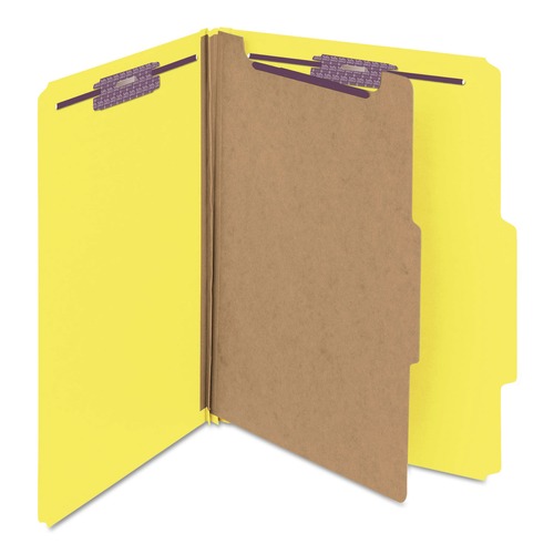 Just Launched | Smead 13734 Pressboard Four-Section Top Tab Classification Folders - Letter, Yellow (10/Box) image number 0