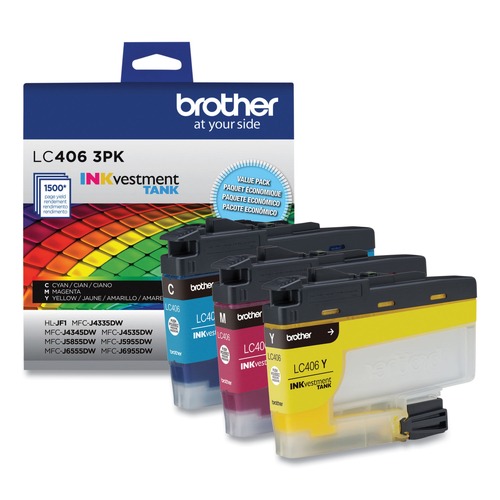 Ink & Toner | Brother LC4063PKS LC4063PK INKvestment 1,500 Page-Yield Ink - Cyan/Magenta/Yellow (3/Pack) image number 0