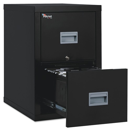 Office Filing Cabinets & Shelves | FireKing 2P1825-CBL Patriot by FireKing 17.75 in. x 25 in. x 27.75 in. 2 Legal/Letter File Drawers 1-Hour Fire Protection Insulated Fire File - Black image number 0
