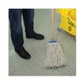 Mops | Boardwalk BWKCM22024 24 oz. Lie-Flat Head Cotton Fiber Mop Heads - White (12/Carton) image number 2