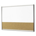 Bulletin Boards | Quartet ARCCB3018 30 in. x 18 in. ARC Frame Cubicle Combo Dry Erase/Cork Bulletin Board - Tan/White Surface/Satin Aluminum Frame image number 2