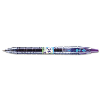 Pilot 31622 B2P Bottle-2-Pen Fine 0.7 millimeter Retractable Recycled Gel Pen - Purple Ink/Translucent Blue Barrel (1-Dozen)