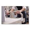 Just Launched | Rubbermaid Commercial FG452500BLA 25.25 in. x 44 in. x 38.13 in. 500 lbs. Capacity 2 Flat Shelves Plastic Utility Cart - Black image number 3