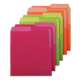 File Folders | Smead 75406 1/2-Cut Tabs Letter Size Organized Up Heavyweight Vertical File Folders - Assorted Fuchsia/Orange/Peridot Green (6/Pack) image number 1