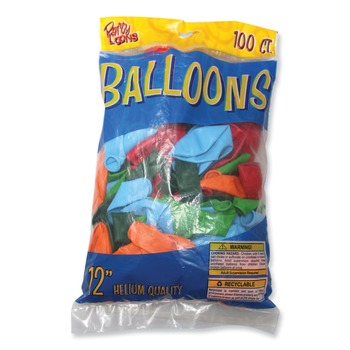 OFFICE AND OFFICE SUPPLIES | Tablemate 916100 12 in. Helium Quality Latex Balloons - Assorted Colors (20/Carton)