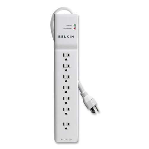 Surge Protectors | Belkin BE107200-06 2320 J 7 AC Outlets 6 ft. Cord Home/Office Surge Protector - White image number 0
