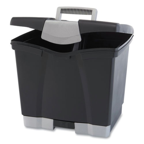 Office Filing Cabinets & Shelves | Storex 61523U02C 11.5 in. x 14.3 in. x 13 in. Letter File Box with Tray - Black (2/Carton) image number 0