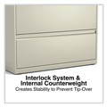 Office Filing Cabinets & Shelves | Alera 25488 36 in. x 18.63 in. x 40.25 in. 3 Legal/Letter/A4/A5 Size Lateral File Drawers - Putty image number 5