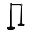 Floor Signs & Safety Signs | Tatco 11611 40 in. High Adjusta-Tape Steel Crowd Control Posts Only - Black (2/Box) image number 3