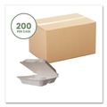 Food Trays, Containers, and Lids | Vegware WHBRG-9-3 HW 9 in. x 18 in. x 2 in. Molded Fiber Compostable Sugarcane 3-Compartment Clamshell Containers - White (200/Carton) image number 1