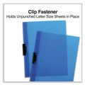 Report Covers & Pocket Folders | Universal UNV20525 8.5 in. x 11 in. Clip-Style Fastener Report Cover - Clear/Blue (5/Pack) image number 3
