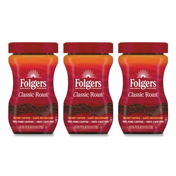  | Folgers 2550020629 8 oz Jar Medium Instant Coffee Crystals - Classic Roast