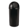 Trash & Waste Bins | Rubbermaid Commercial FG816088BLA Marshal 15 Gallon Plastic Round Classic Container - Black image number 1