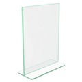 Office Presentation Supplies | Deflecto 5991790 8.5 in. x 11 in. Insert Superior Image Premium Green Edge Sign Holders - Clear/Green image number 0