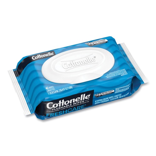 Cleaning Cloths | Cottonelle 44932 1-Ply 3.75 in. x 5.5 in. Fresh Care Flushable Cleansing Cloths - White image number 0