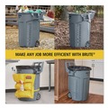 Trash & Waste Bins | Rubbermaid Commercial 2179403 BRUTE 32 gal Plastic Vented Wheeled Container - Gray image number 6