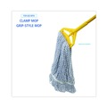 Just Launched | Boardwalk BWK543CT Narrow Floor Finish Rayon/Polyester Mop Head - Large, White/Blue (12/Carton) image number 8