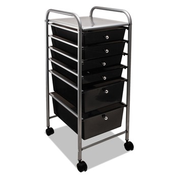 OFFICE FILING CABINETS AND SHELVES | Advantus 34005 13 in. x 15.38 in. x 32.13 in. Portable Drawer Organizer - Smoke/Matte Gray