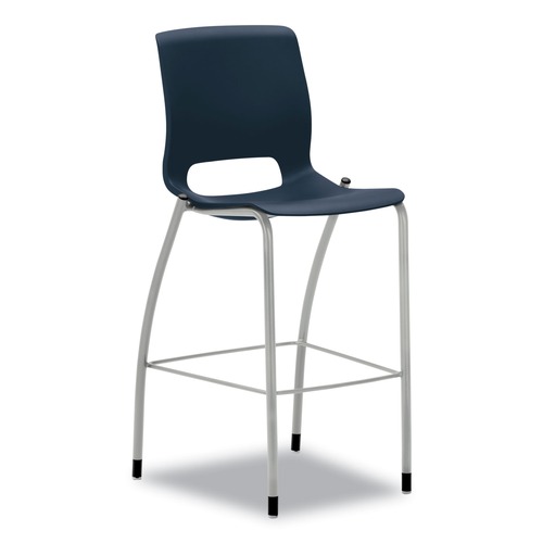 Office & Office Supplies | HON HMG5.N.E.RE.PLAT Motivate Four-Leg 30 in. Seat Height Supports Up to 300 lb Cafe Height Stool - Regatta Seat/Back, Platinum Base image number 0